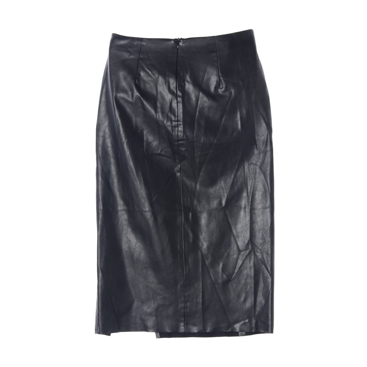 ZARA 자라 블랙 레더 컷아웃 슬릿 롱 가죽 치마 스커트 S 상세 이미지 2