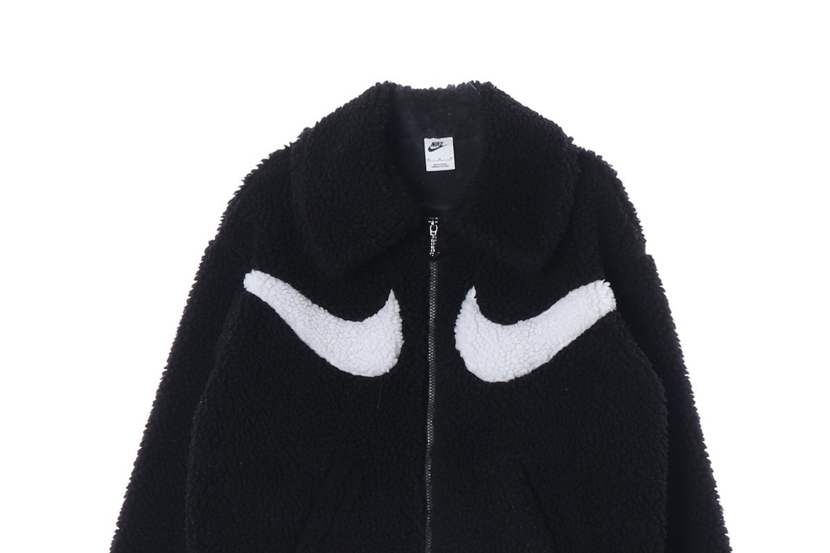 나이키 스우시 블랙 카라 뽀글이 집업 점퍼 재킷 22FW 상세 이미지 3