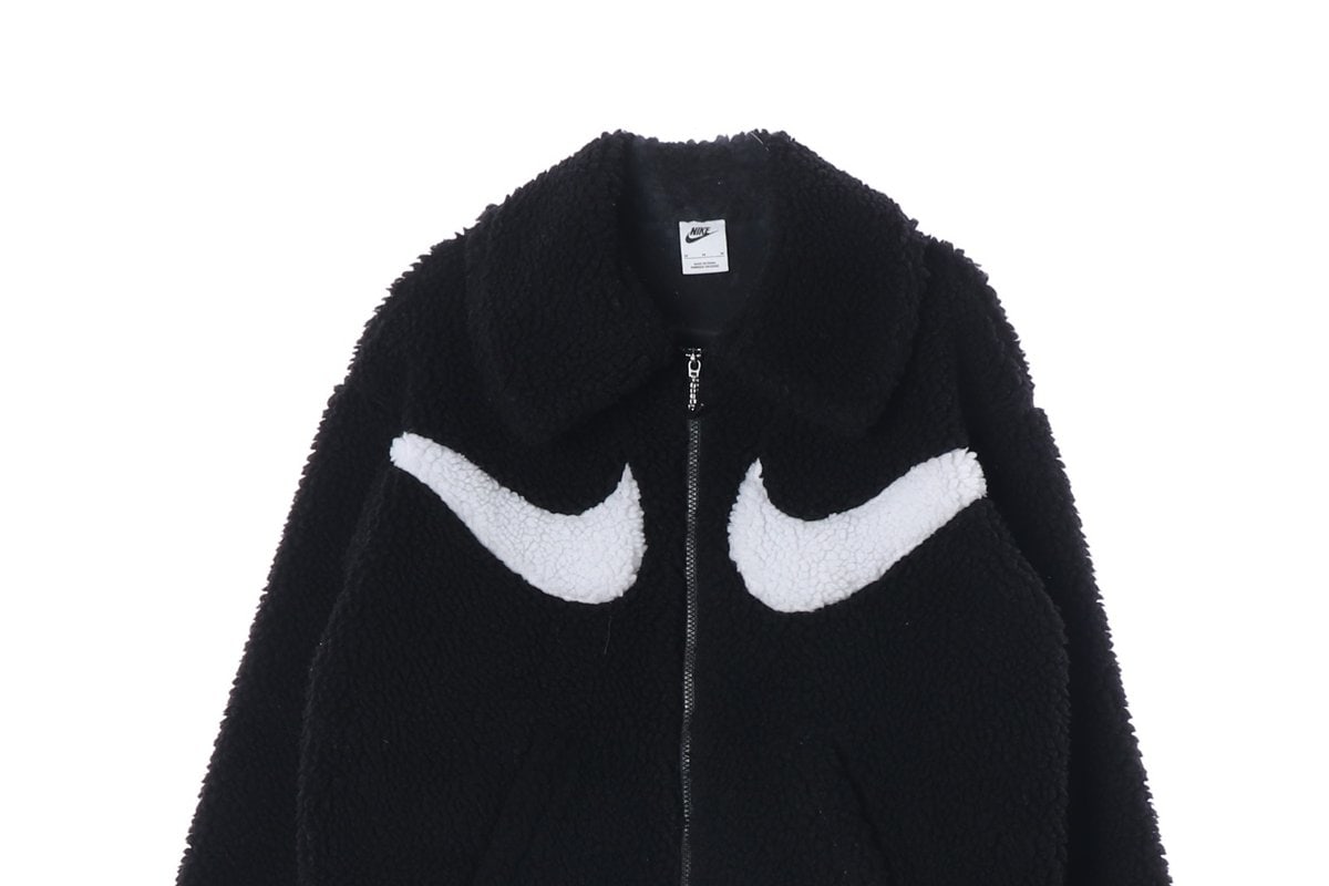 나이키 스우시 블랙 카라 뽀글이 집업 점퍼 재킷 22FW 이미지 3