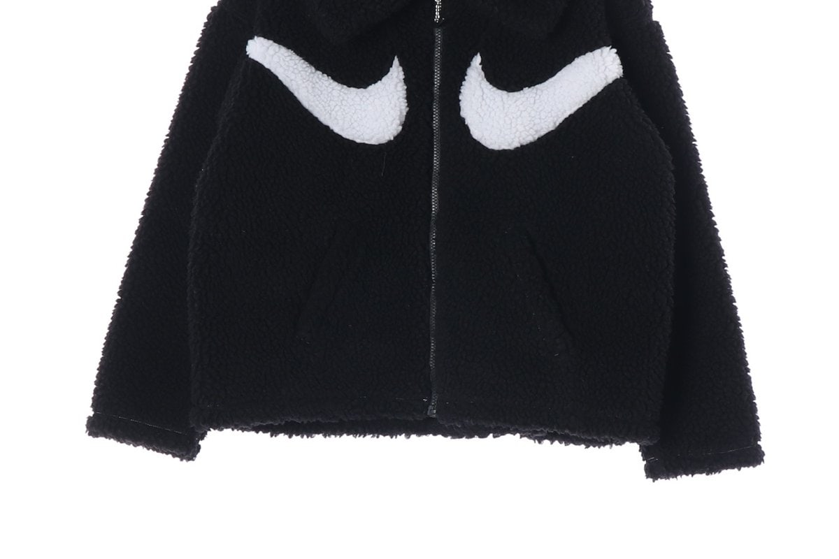 나이키 스우시 블랙 카라 뽀글이 집업 점퍼 재킷 22FW 이미지 4