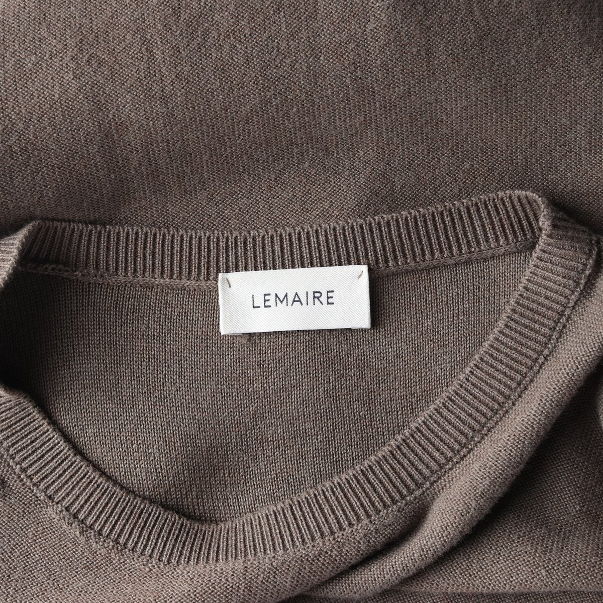 LEMAIRE 르메르 애쉬브라운 울블렌드 라운드 니트 M 이미지 5