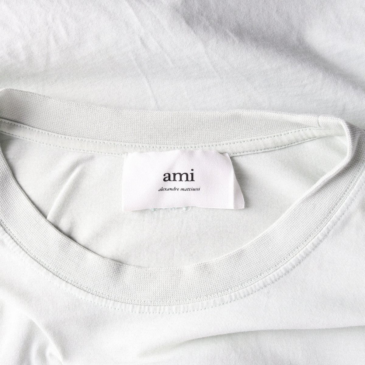 AMI 아미 민트 하트 자수 로고 반팔 크루넥 티셔츠 L 상세 이미지 5
