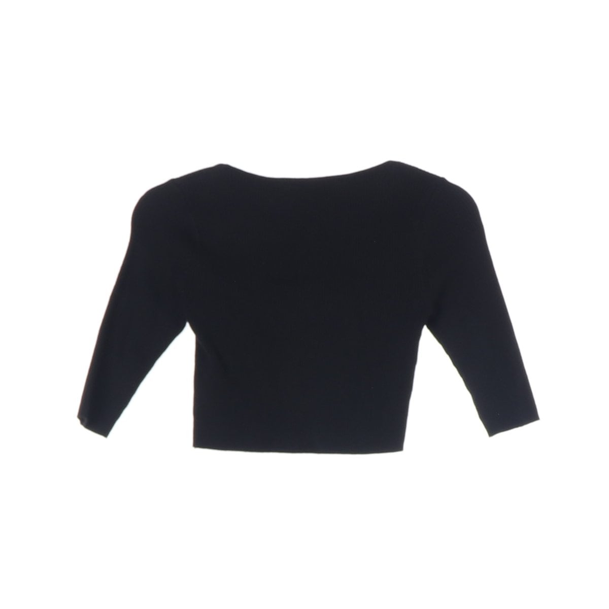ZARA 자라 블랙 빅버튼 스퀘어넥 반팔 크롭 니트 티셔츠 S 상세 이미지 2