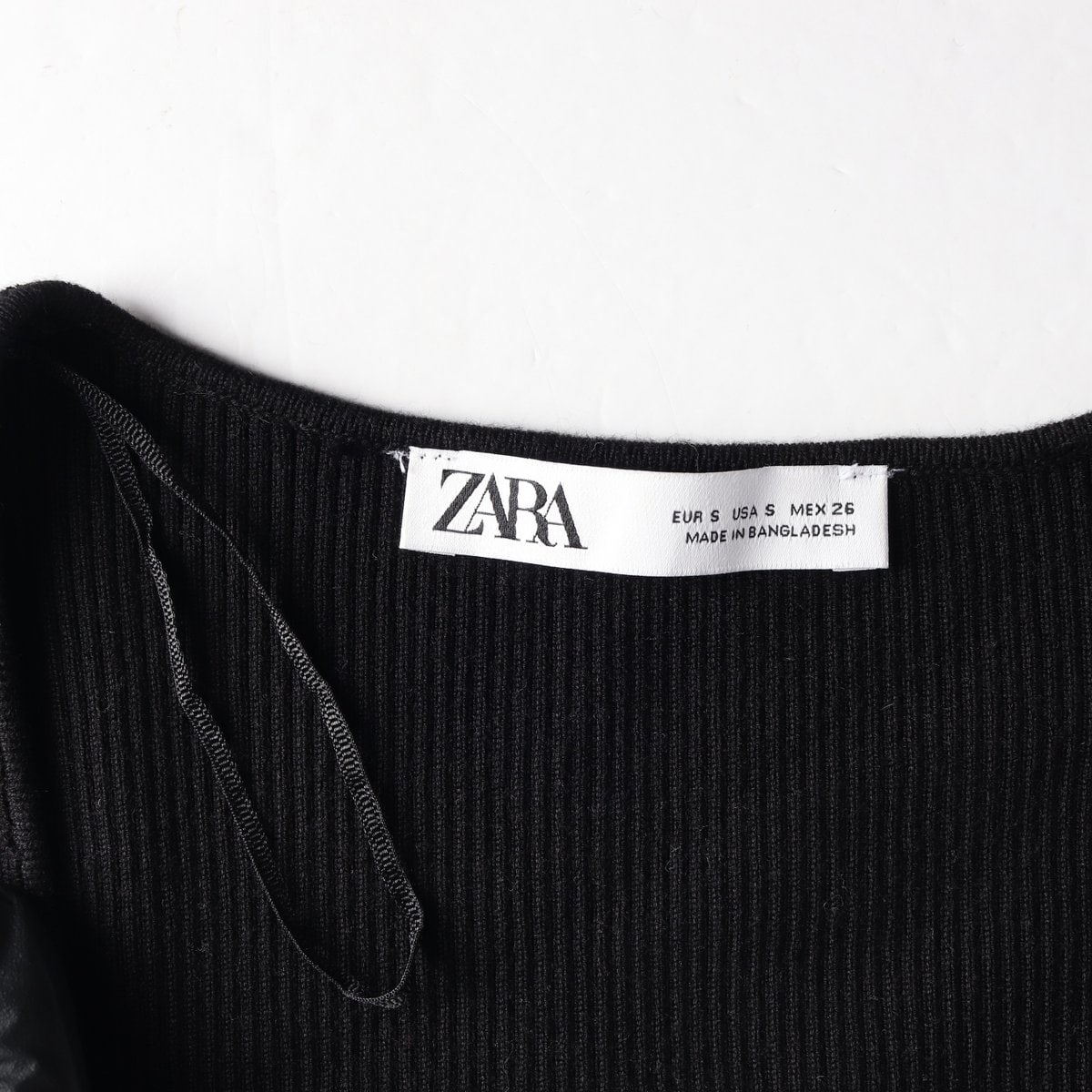 ZARA 자라 블랙 빅버튼 스퀘어넥 반팔 크롭 니트 티셔츠 S 이미지 5