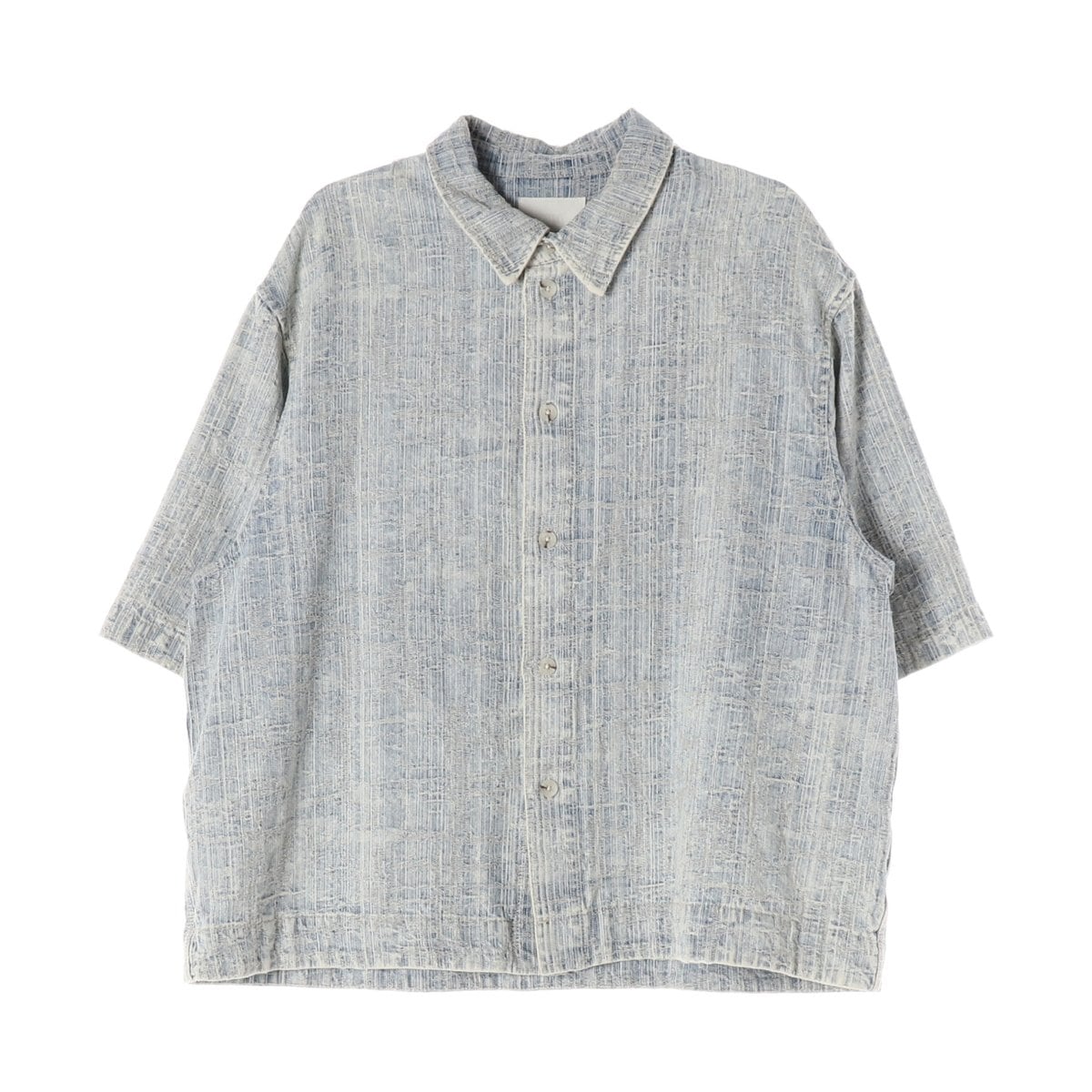 ZARA 자라 라이트블루 자카드 릴렉스핏 셔츠 오버핏 반팔 셔츠 XL 상세 이미지 1