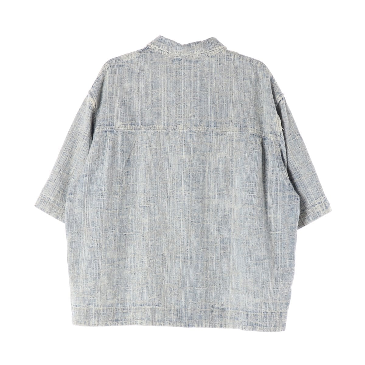 ZARA 자라 라이트블루 자카드 릴렉스핏 셔츠 오버핏 반팔 셔츠 XL 상세 이미지 2