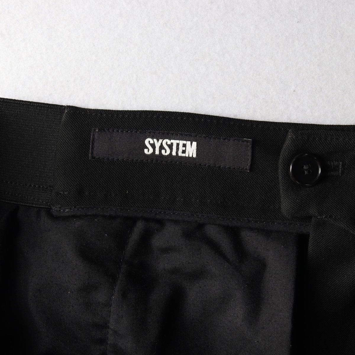 SYSTEM 시스템 블랙 사이드밴딩 슬랙스 팬츠 바지 상세 이미지 6