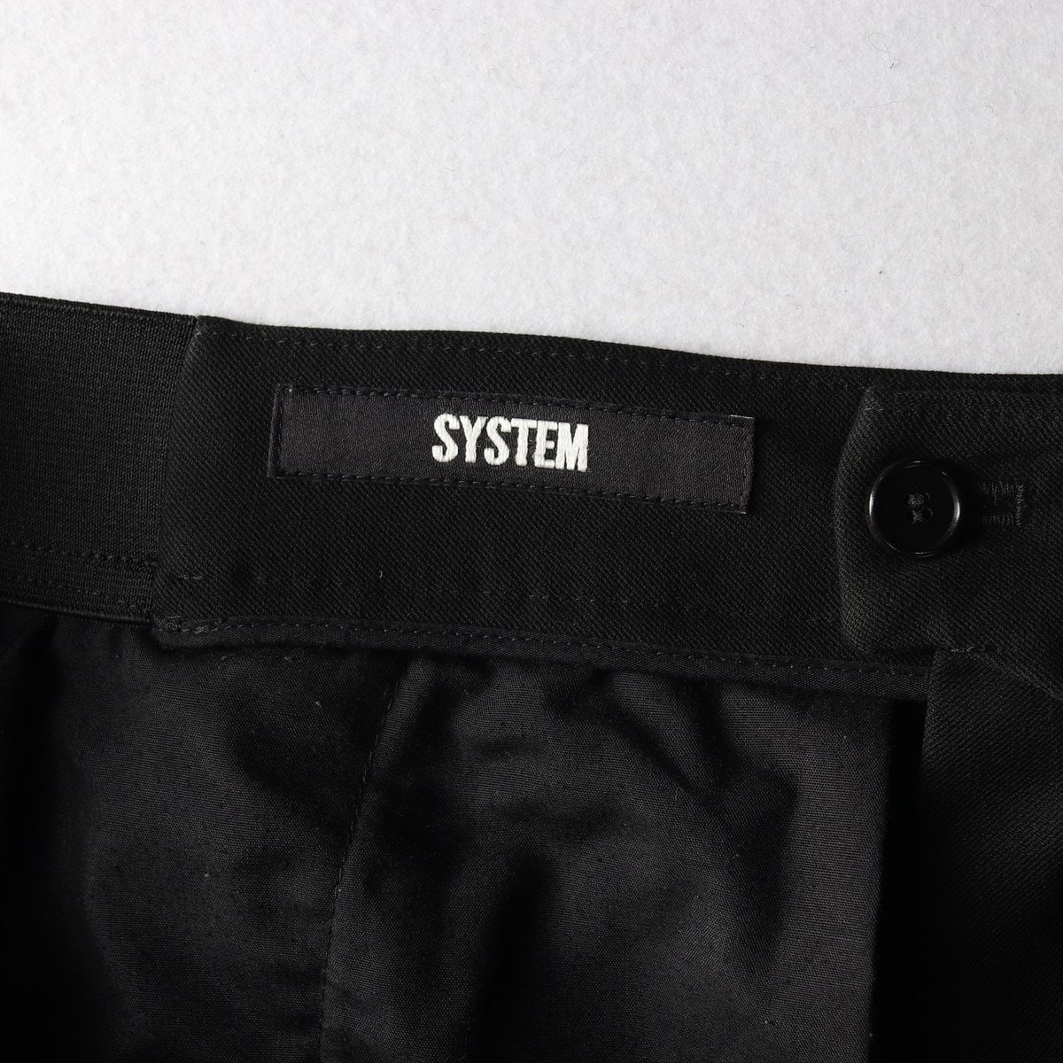 SYSTEM 시스템 블랙 사이드밴딩 슬랙스 팬츠 바지 이미지 6