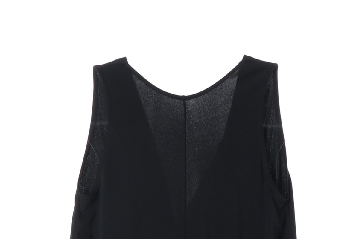 ZARA 자라 블랙 민소매 드레이프 셔링 롱 원피스 드레스 XS 이미지 3