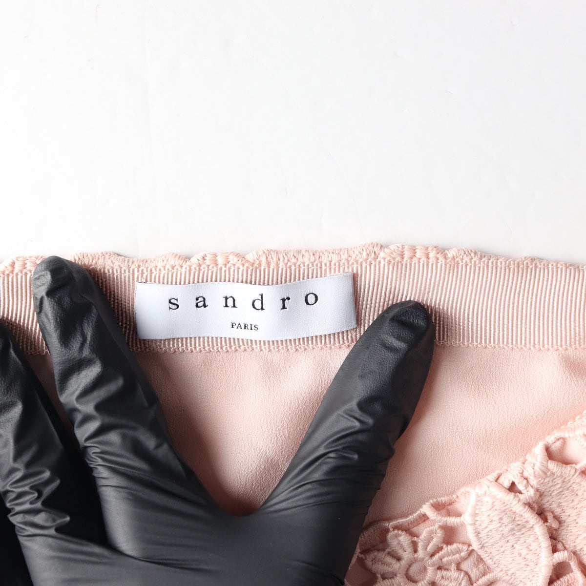 SANDRO 산드로 핑크 레이스 레이어드 미니 스커트 치마 상세 이미지 5