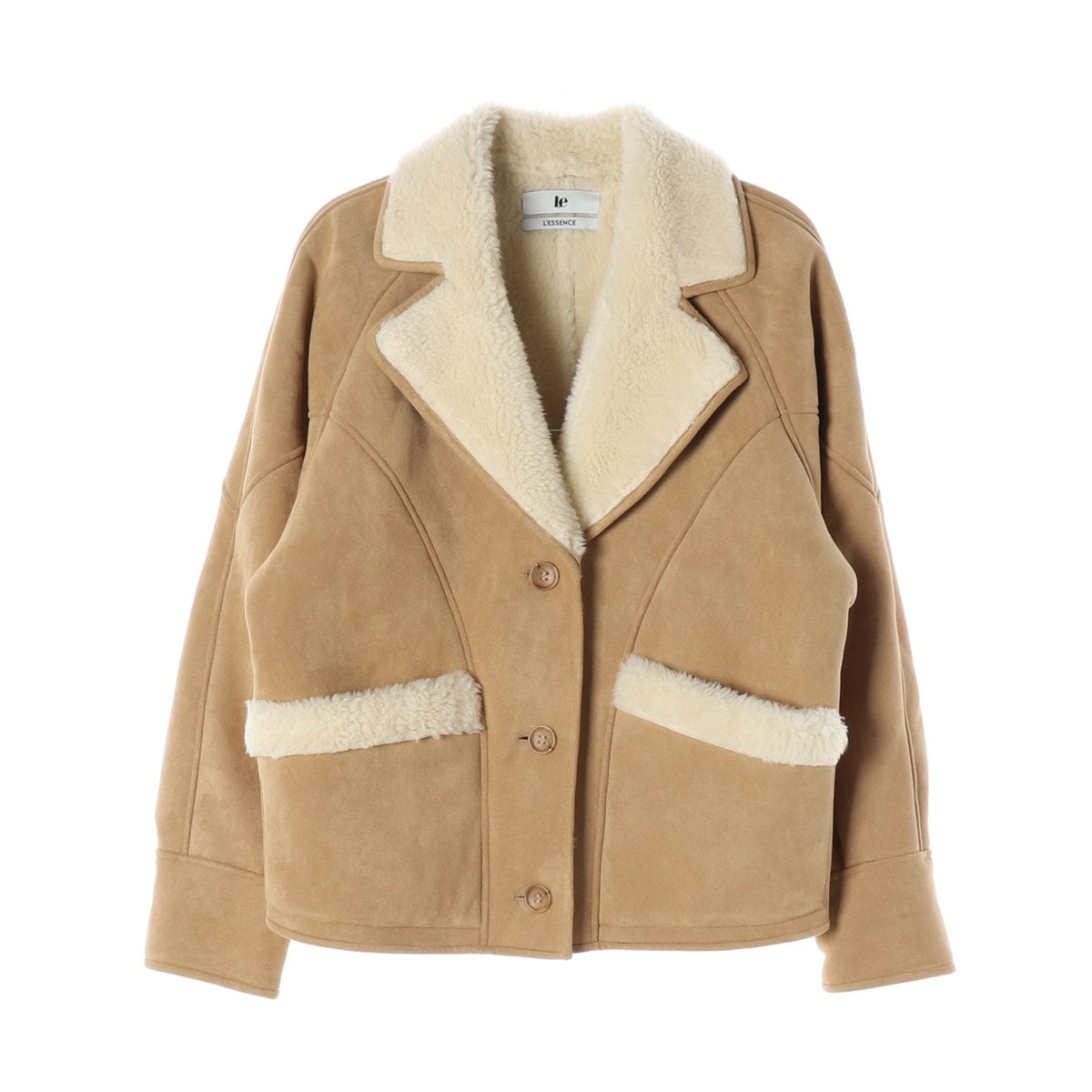 LE 르 24FW 베이지 시어링 카라 무스탕 자켓 퍼 재킷 코트 이미지 1