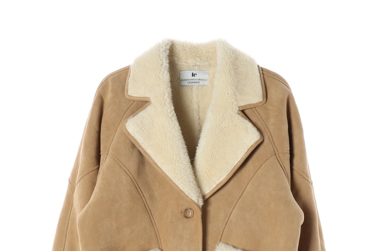 LE 르 24FW 베이지 시어링 카라 무스탕 자켓 퍼 재킷 코트 이미지 4