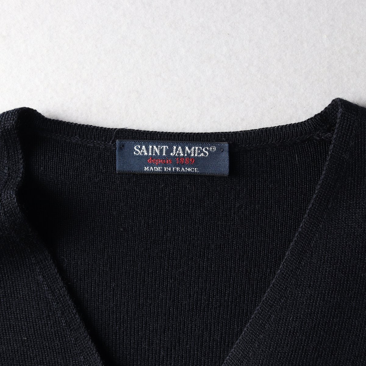 세인트제임스 23FW 로고 골지 브이넥 가디건 XXS 이미지 5