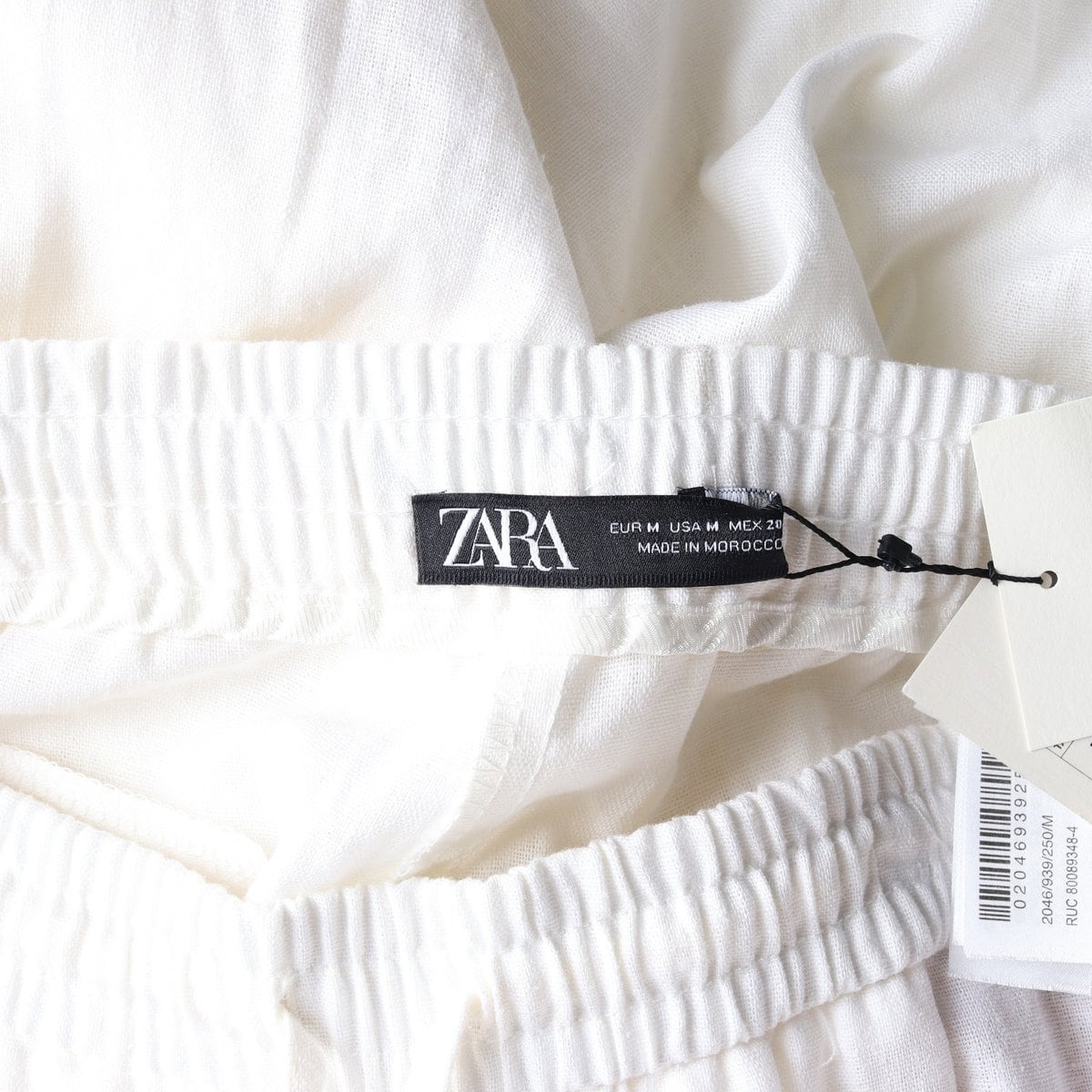 (새상품)ZARA 자라 린넨 화이드 와이드 밴딩 팬츠 바지 M 상세 이미지 6