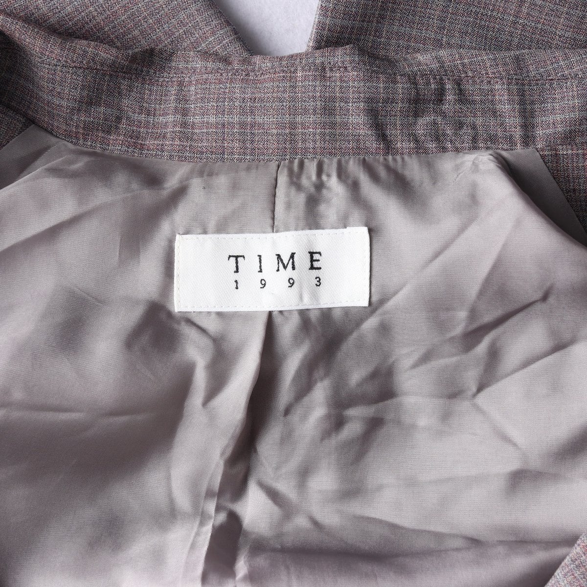 TIME 타임 체크 패턴 울100% 블레이저 셋업 자켓 재킷 상세 이미지 6
