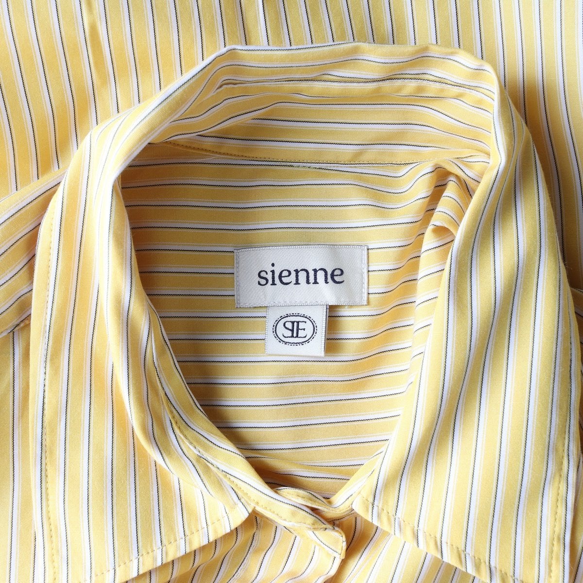SIENNE 시엔느 옐로우 스트라이프 오버핏 긴팔 셔츠  상세 이미지 5