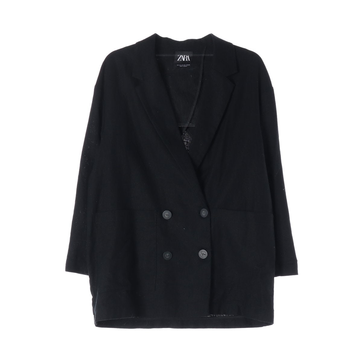 ZARA 자라 린넨 블랙 더블버튼 블레이저 재킷 자켓 이미지 1