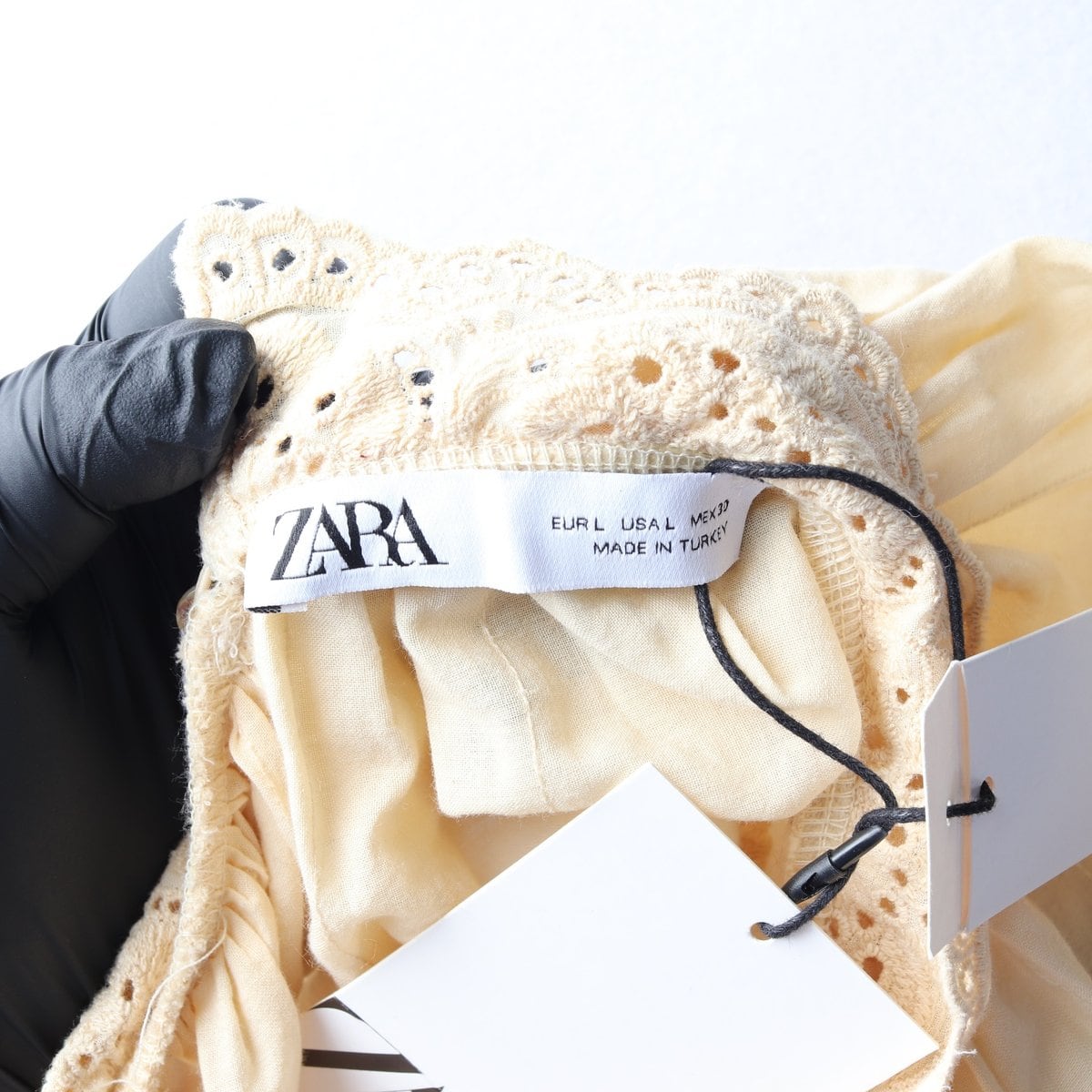 (새상품)ZARA 자라 브라운 베이지 레이스 레이어드 니트 스웨터 상세 이미지 5