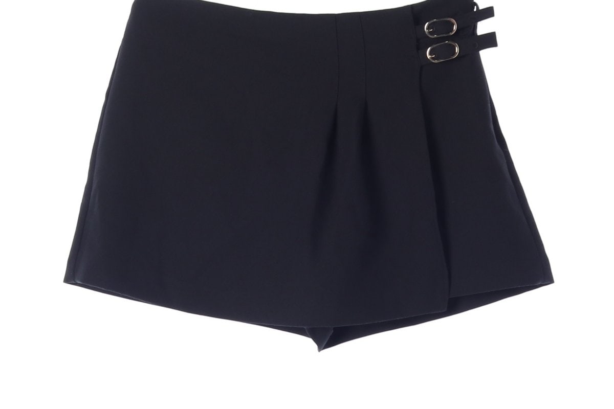 ZARA 자라 블랙 버클 랩 치마바지 스코트 쇼츠 팬츠 반바지 이미지 4