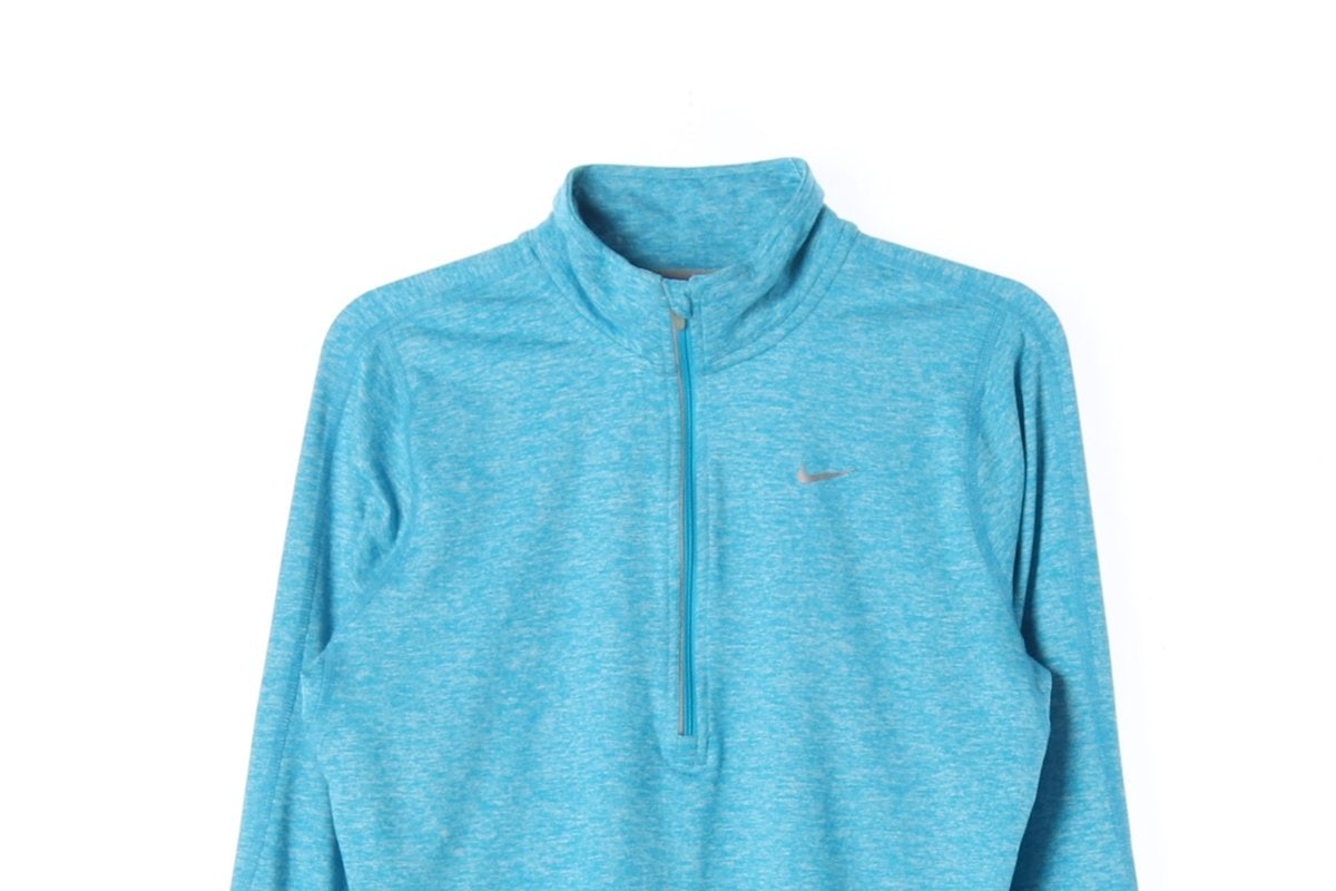 NIKE 나이키 블루 하프집업 핑거홀 긴팔 러닝탑 티셔츠 이미지 3