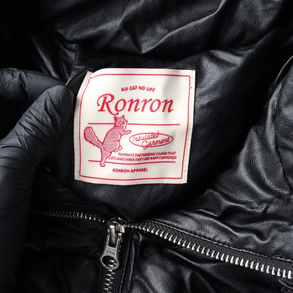 RONRON 론론 덕다운 글로시 블랙 숏패딩 푸퍼 집업 점퍼 파카 상세 이미지 6