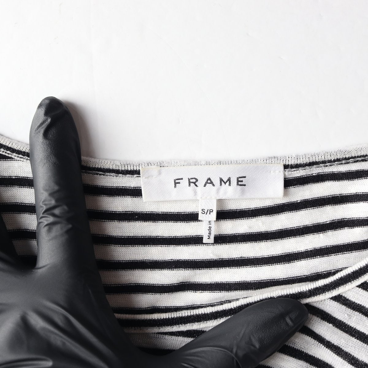 FRAME 프레임 블랙 스트라이프 라인 긴팔 티셔츠 S 이미지 5