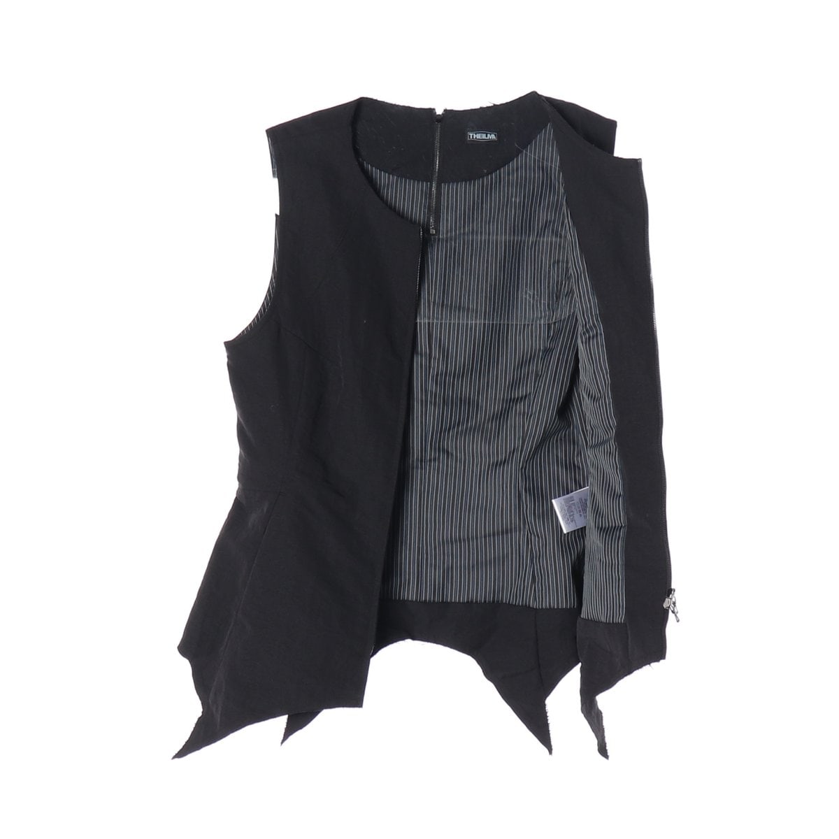 THE ILMA 더일마 25SS 블랙 언발 라인 민소매 집업베스트 조끼 S 이미지 2