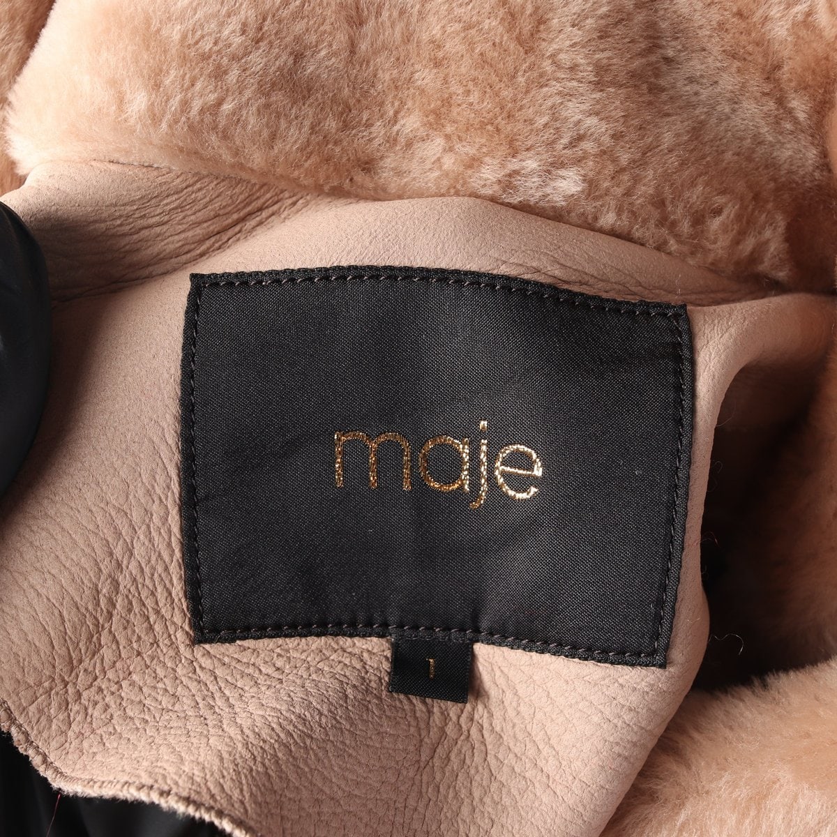 MAJE 마쥬 천연모피 천연가죽 브라운 퍼 트럭커 재킷 숏 자켓 이미지 5