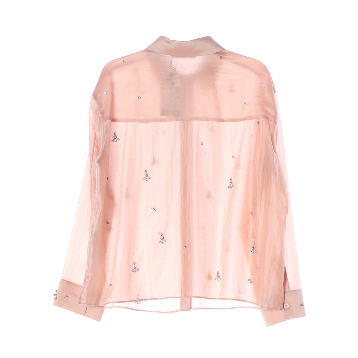 ZARA 자라 핑크 큐빅 장식 패턴 긴팔 셔츠 M 이미지 2