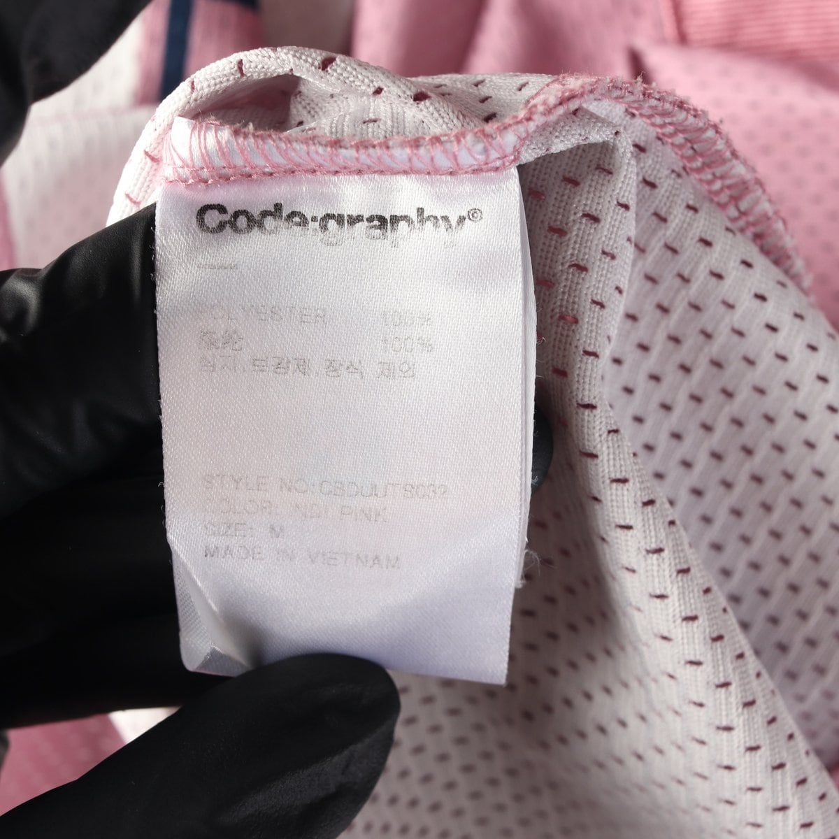 코드그라피 핑크 브이넥 럭비 져지 오버핏 반팔 티셔츠  상세 이미지 6