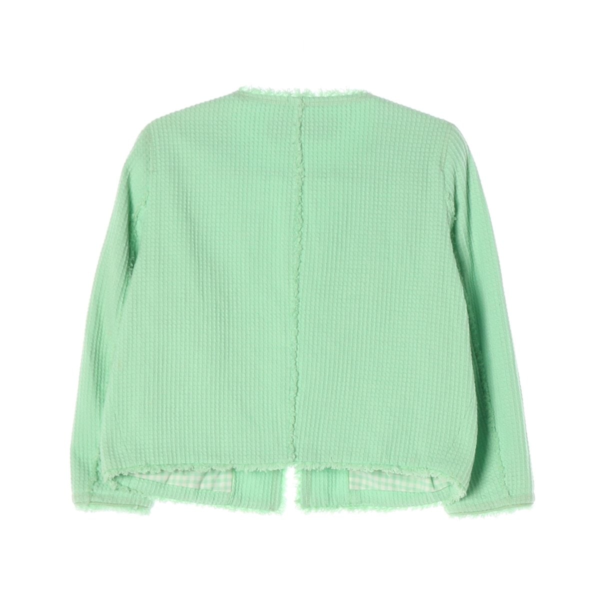 ZARA 자라 그린 와플 노카라 라운드 자켓 재킷 L 이미지 2