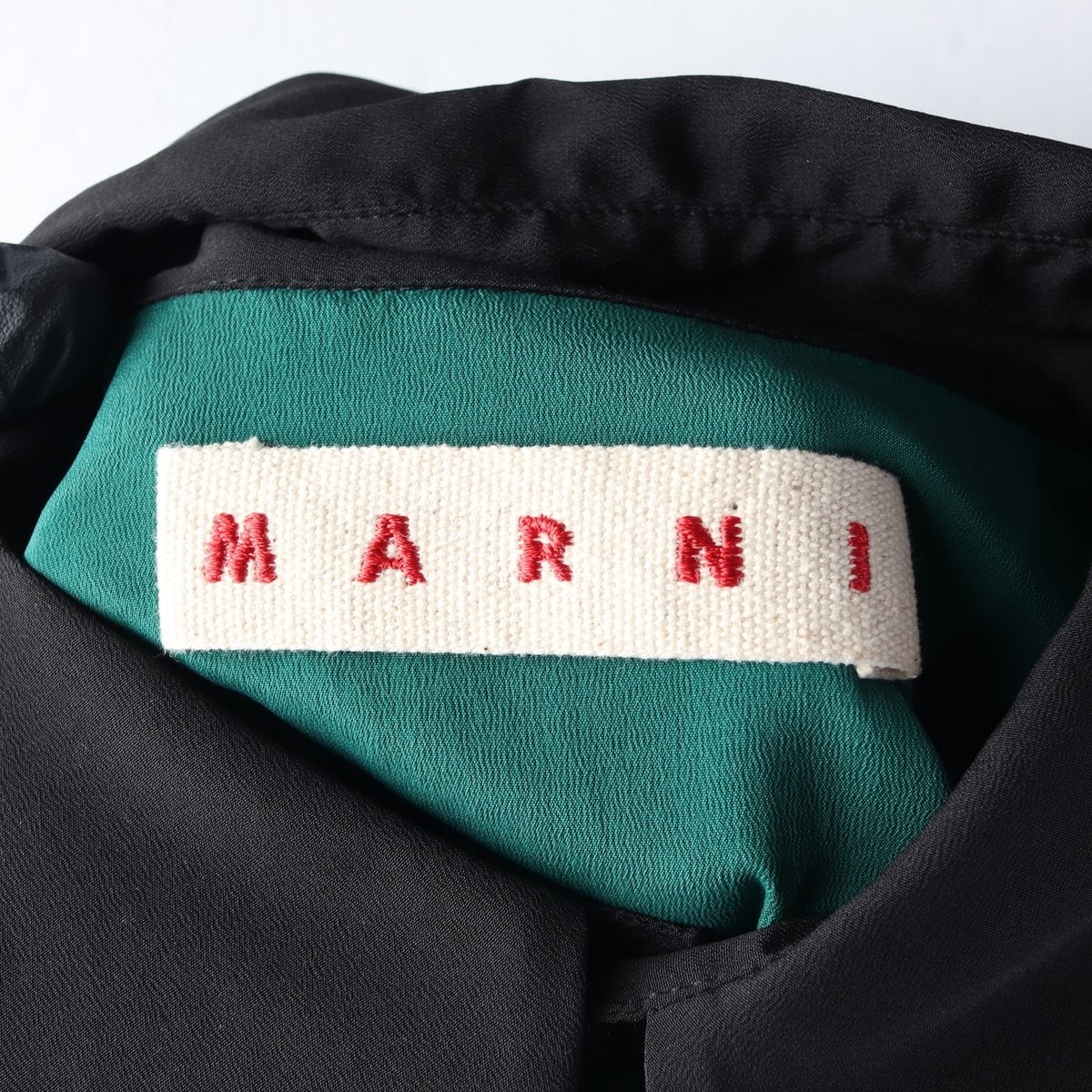 MARNI 마르니 그린 배색 카라 긴팔 셔츠 블라우스 이미지 5