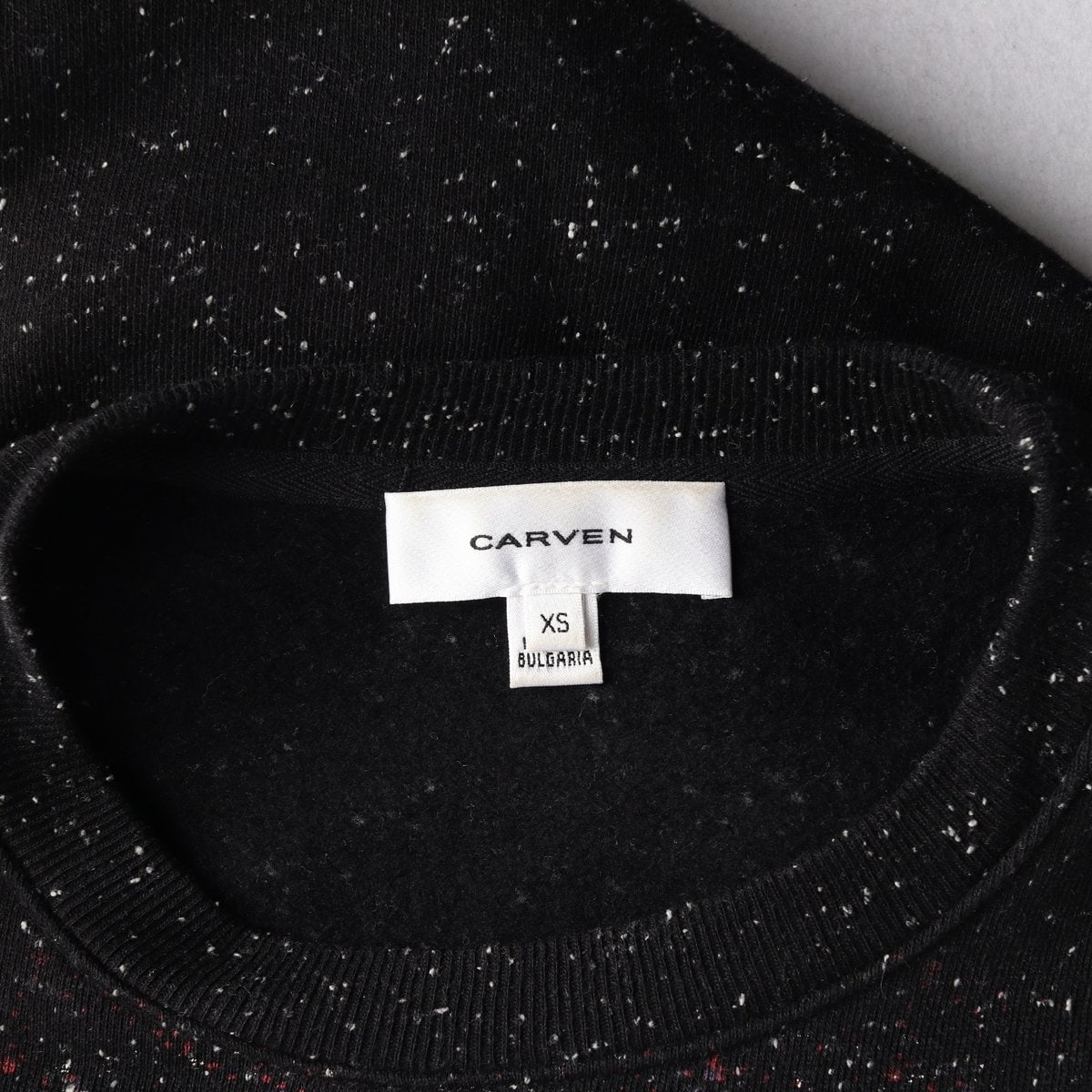 CARVEN 까르뱅 블랙 로고 펄 크롭 맨투맨 스웨트셔츠 XS 이미지 5