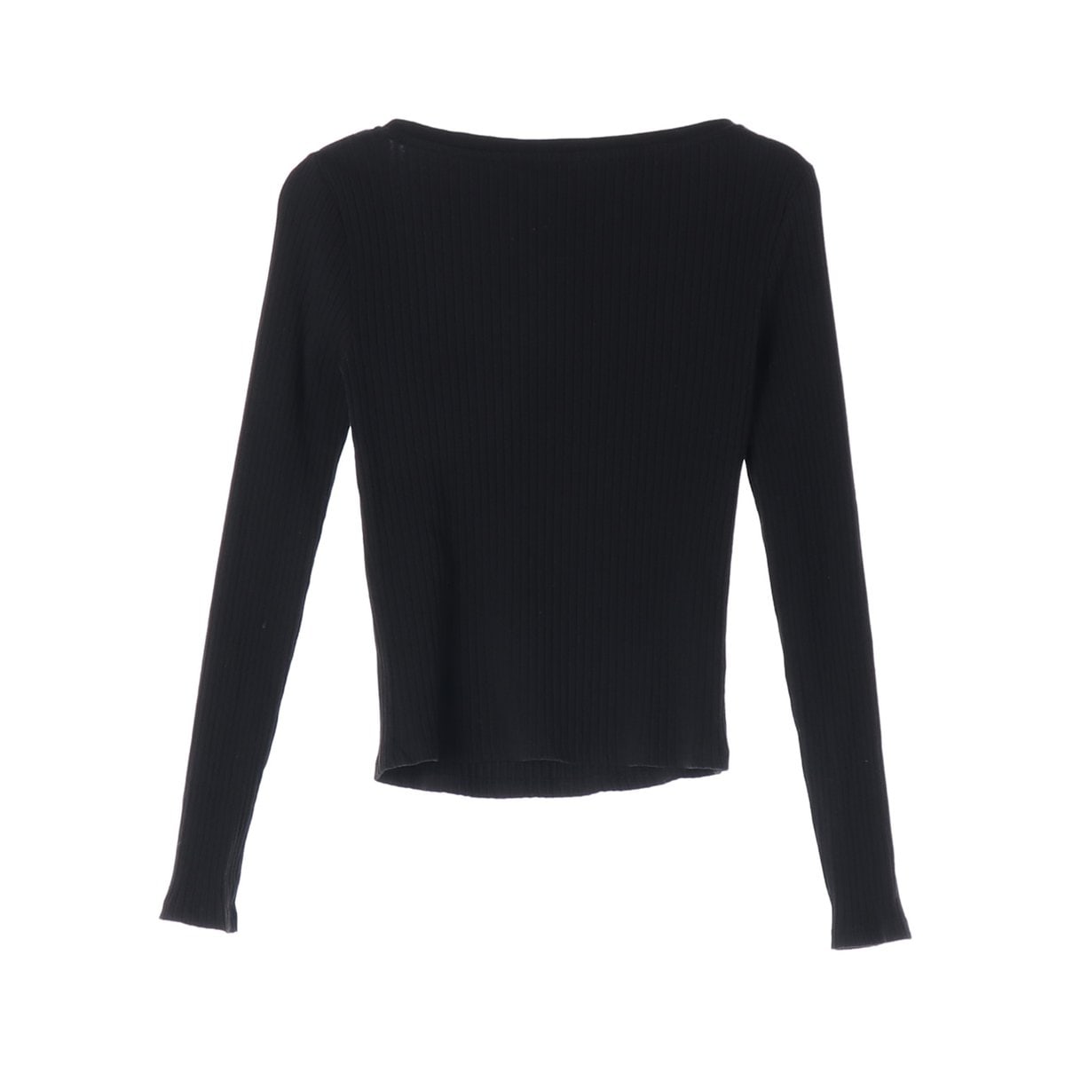 ZARA 자라 블랙 골지 스퀘어넥 긴팔 티셔츠  이미지 2