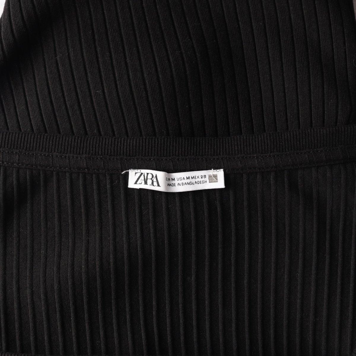 ZARA 자라 블랙 골지 스퀘어넥 긴팔 티셔츠  상세 이미지 5