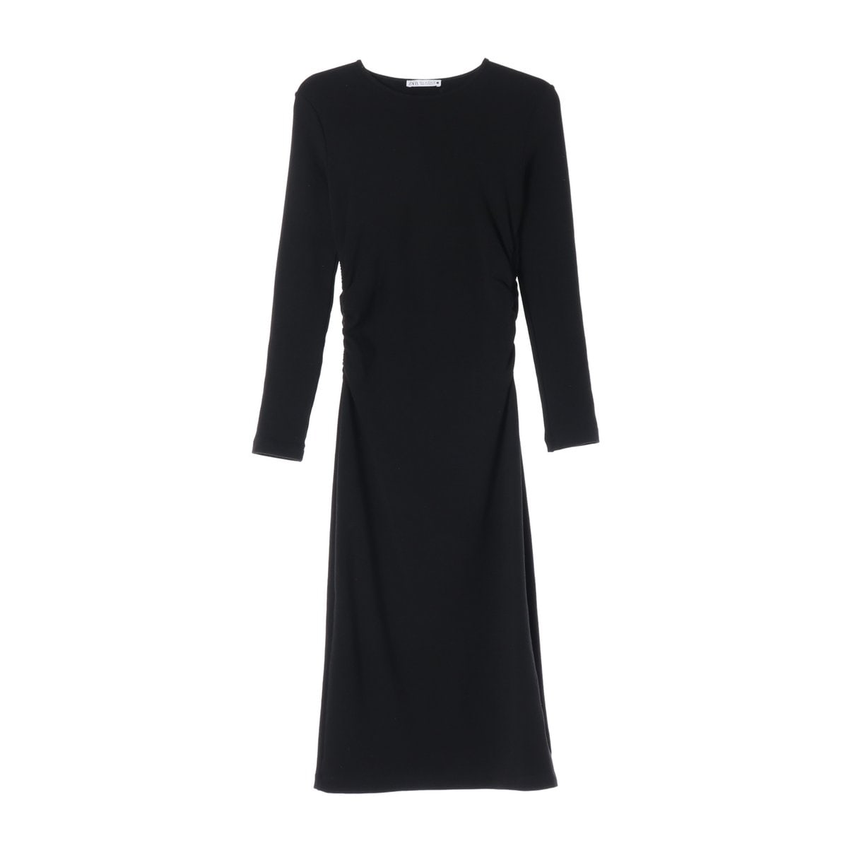 ZARA 자라 블랙 허리 셔링 긴팔 맥시 롱 원피스 S 이미지 1