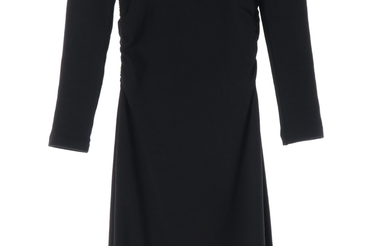 ZARA 자라 블랙 허리 셔링 긴팔 맥시 롱 원피스 S 이미지 4
