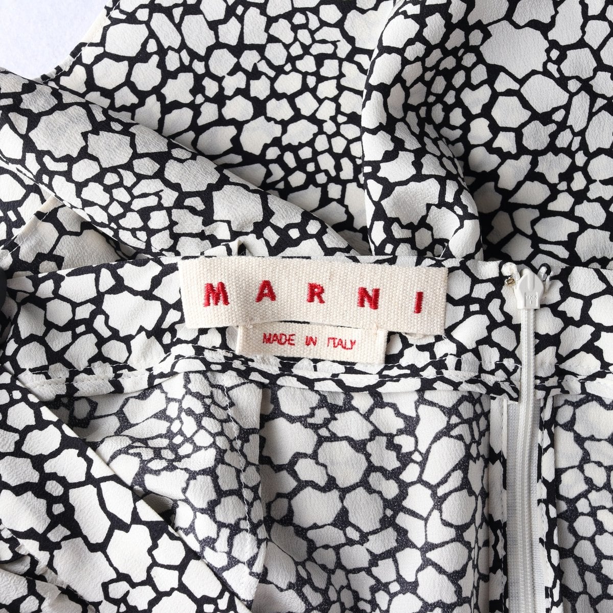 MARNI 마르니 실크100% 패턴 포켓 미디 스커트 치마 상세 이미지 5