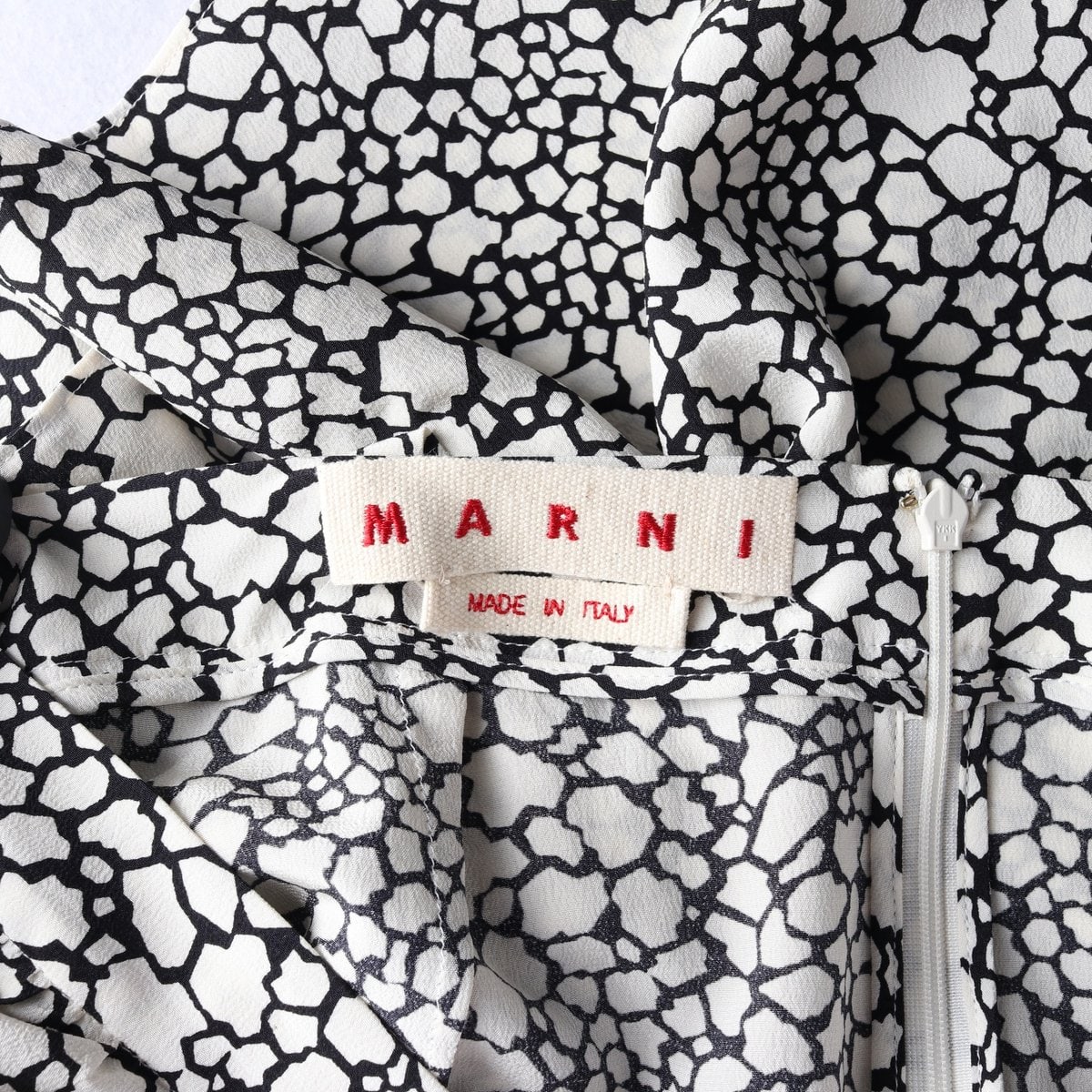 MARNI 마르니 실크100% 패턴 포켓 미디 스커트 치마 이미지 5