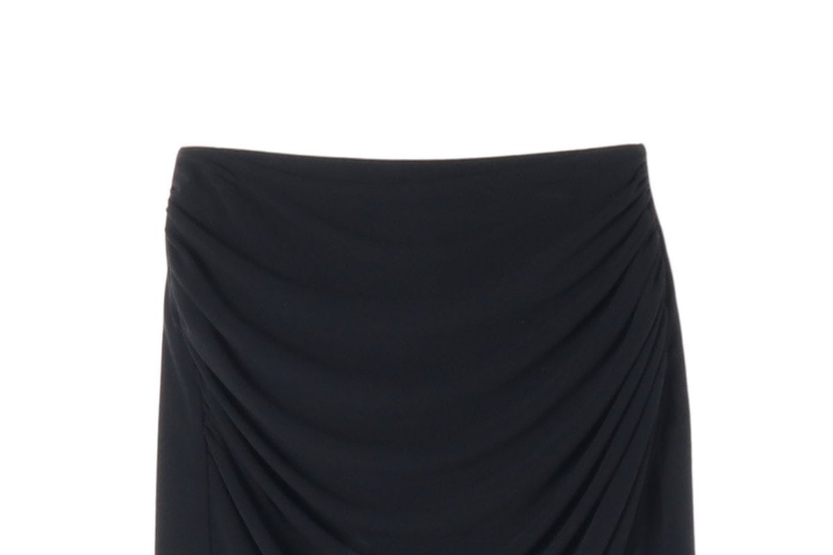 (새상품)ZARA 자라 블랙 셔링 랩 미니 스커트 치마 S 이미지 3