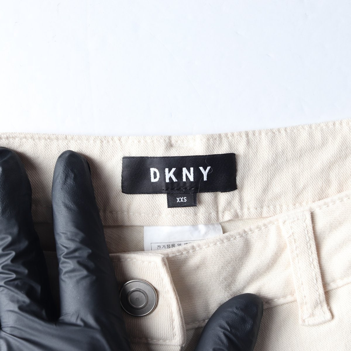 DKNY 디케이앤와이 크림 오트밀 크롭 데님 치노팬츠 청바지  이미지 6