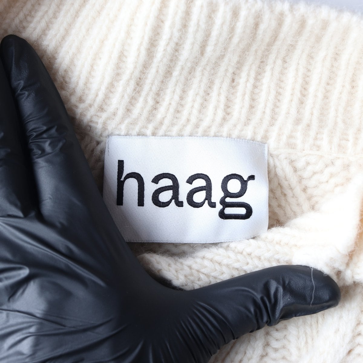 HAAG 헤이그 21FW 울알파카100% 베이지 니트 카라 가디건  상세 이미지 5