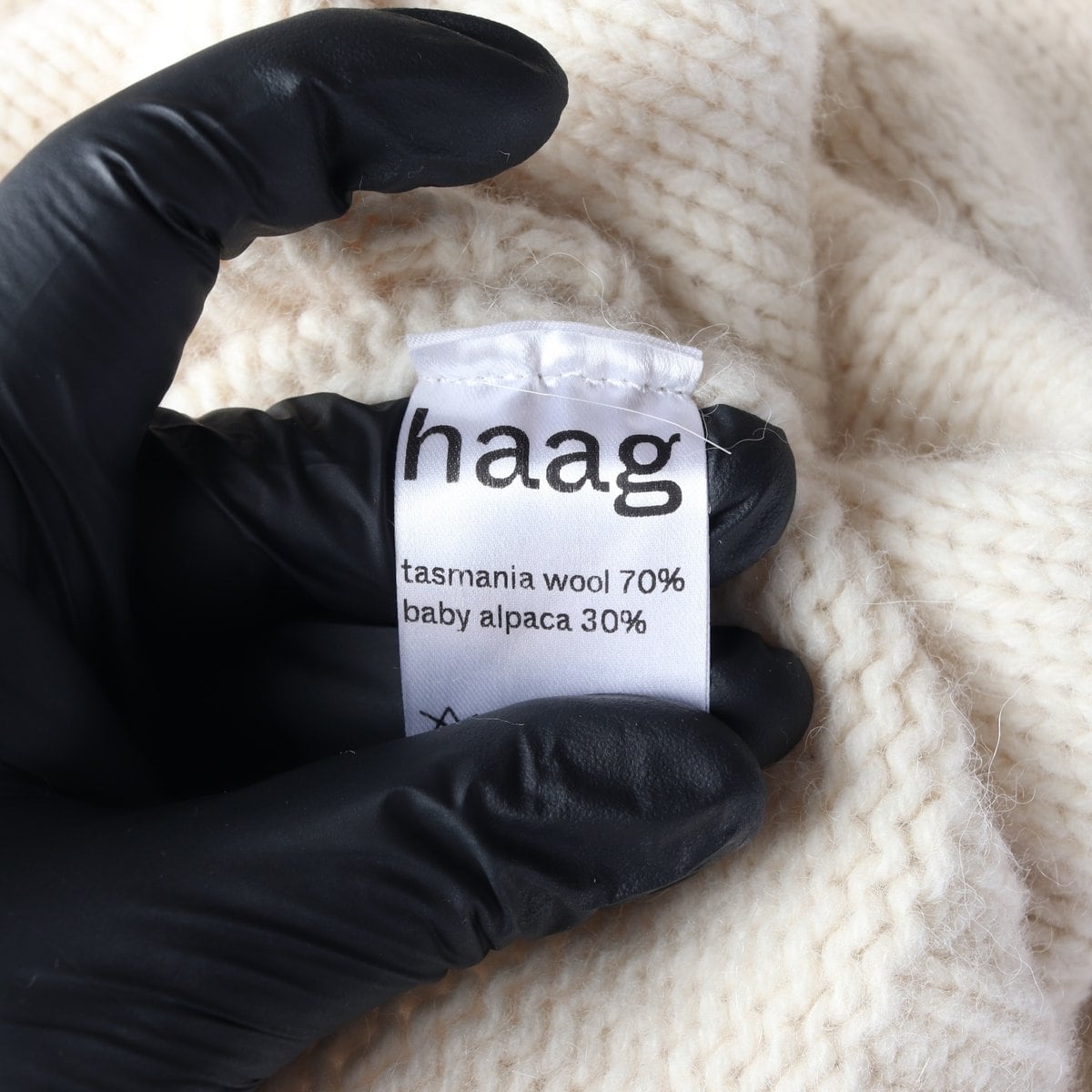 HAAG 헤이그 21FW 울알파카100% 베이지 니트 카라 가디건  상세 이미지 6