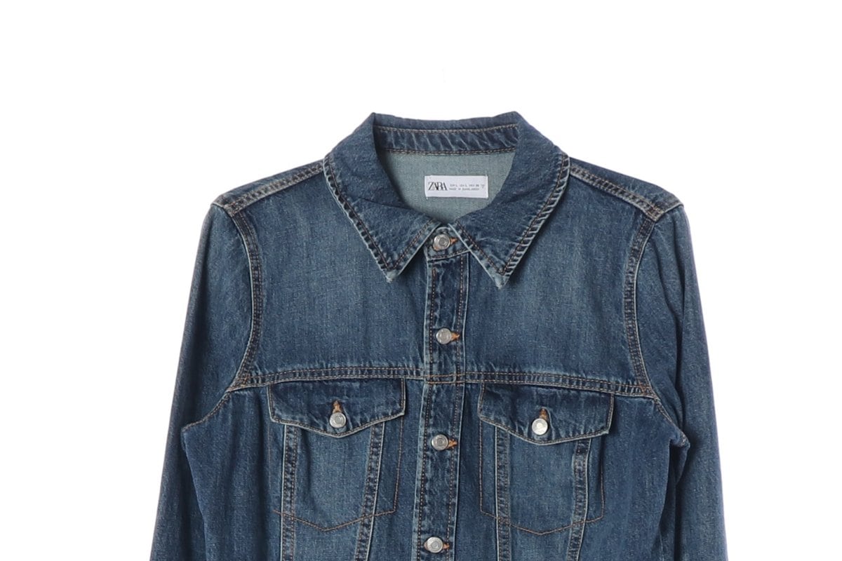 ZARA 자라 진청 워싱 라인 데님 셔츠 재킷 청자켓 L 상세 이미지 3