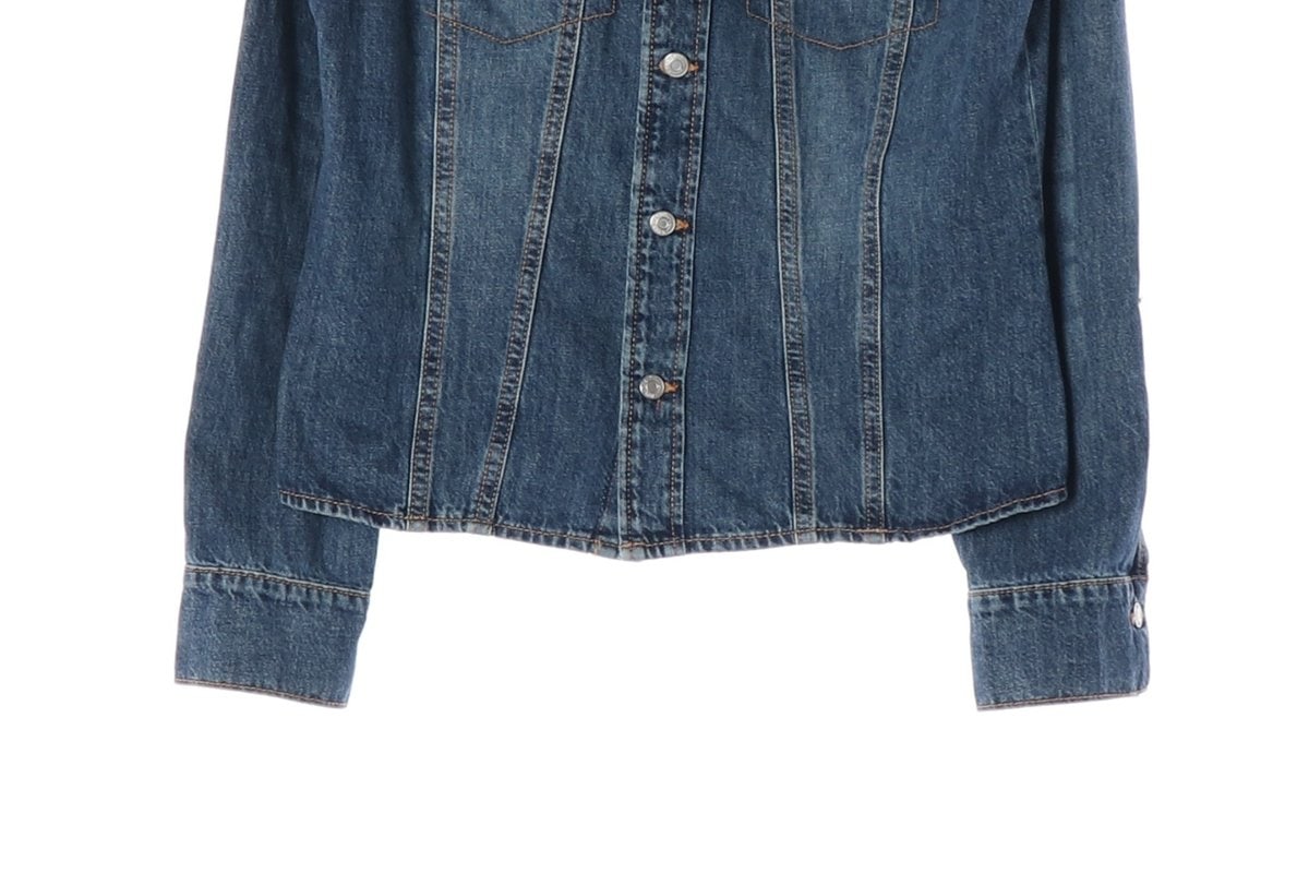 ZARA 자라 진청 워싱 라인 데님 셔츠 재킷 청자켓 L 이미지 4