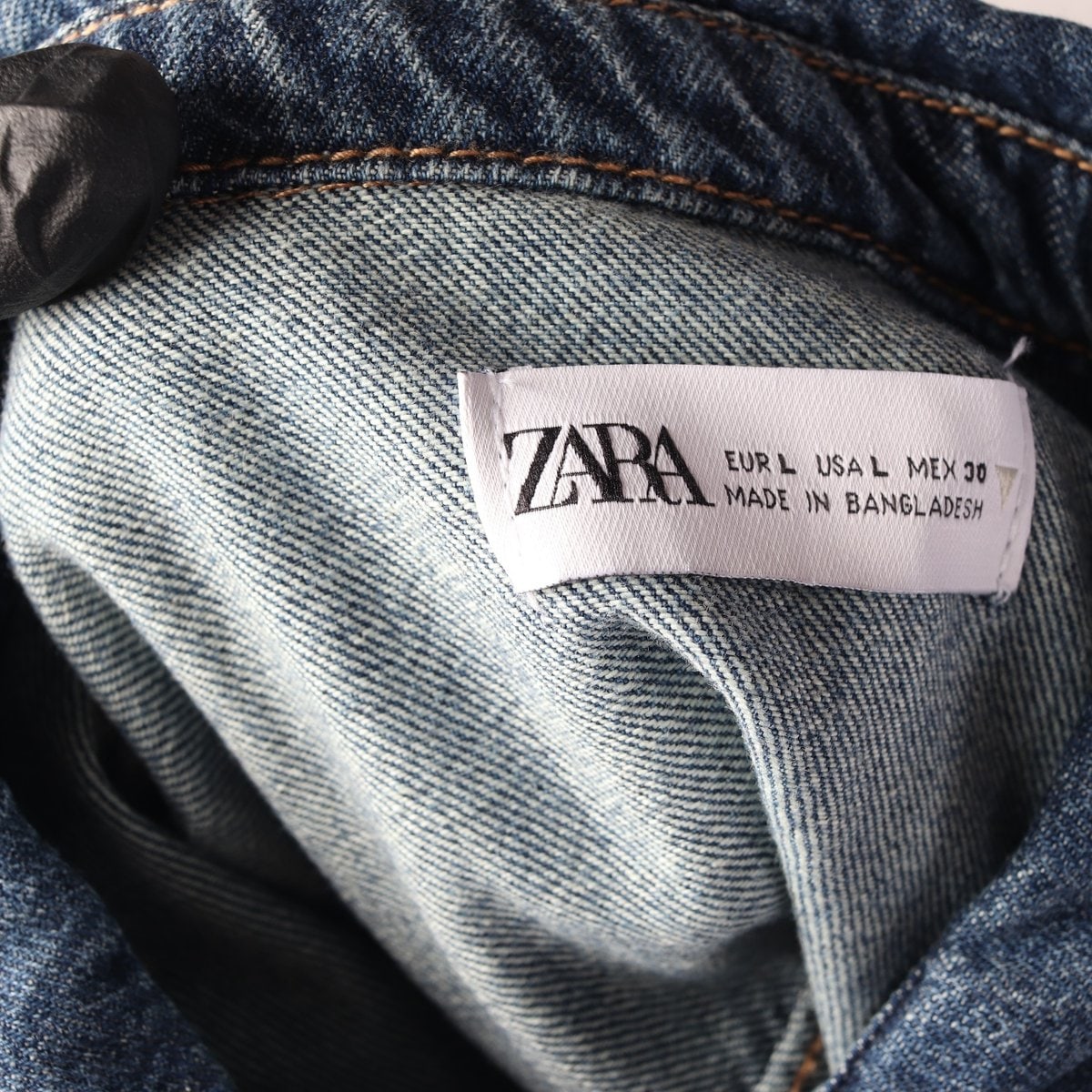 ZARA 자라 진청 워싱 라인 데님 셔츠 재킷 청자켓 L 이미지 5