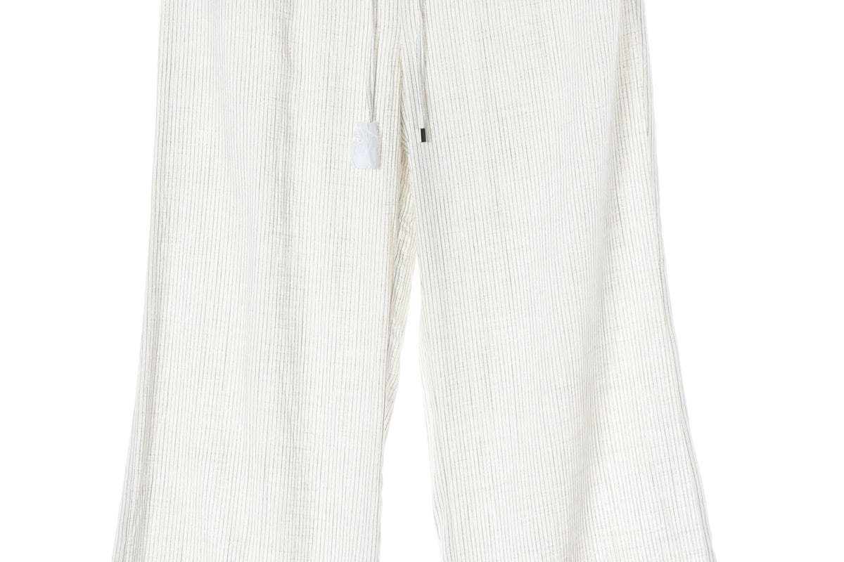 (새상품)ZARA 자라 크림 스트라이프 와이드 밴딩 이지 팬츠 바지 XL 상세 이미지 4