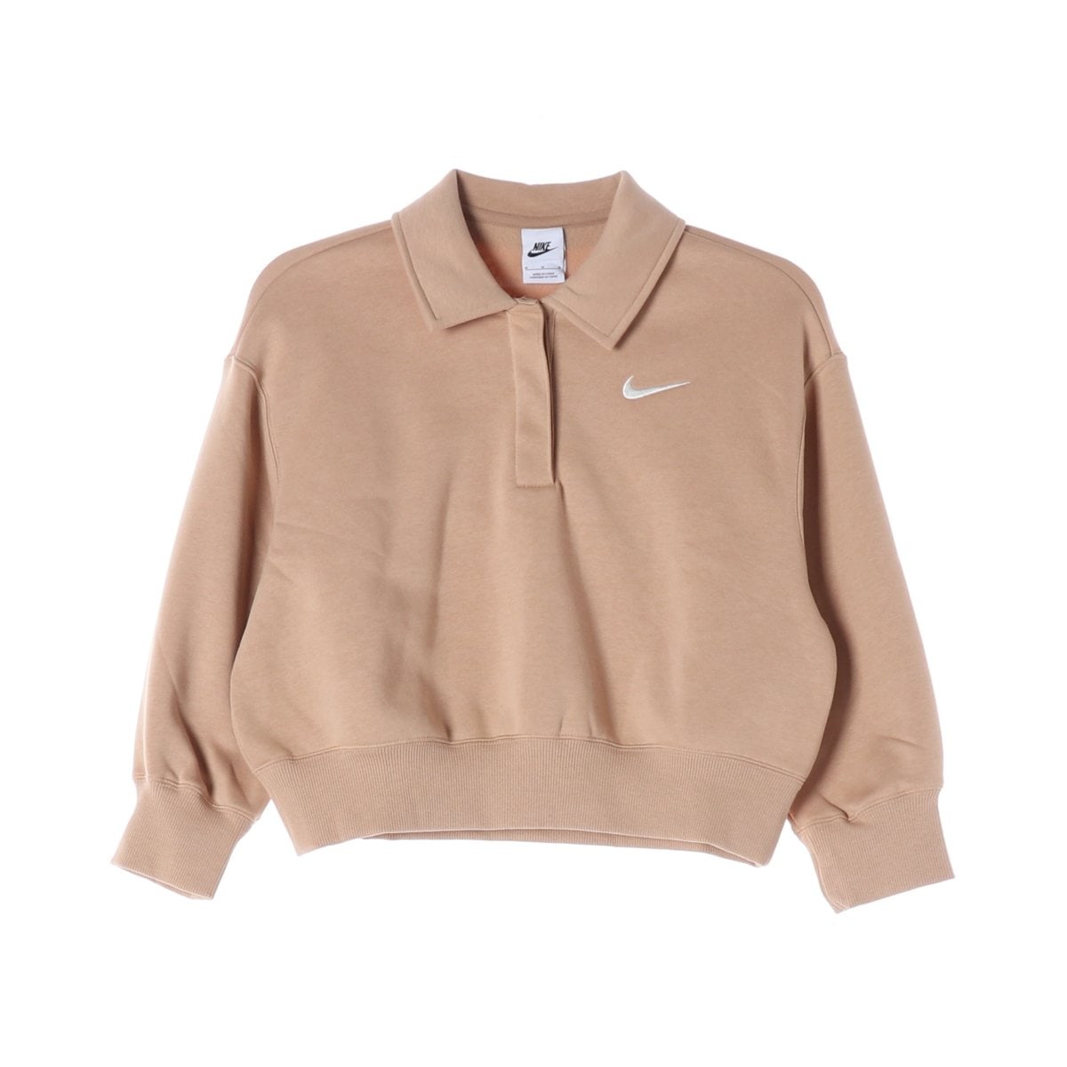 (새상품)나이키 22FW 베이지 폴로 카라 맨투맨 기모 스웨트셔츠 M 이미지 1