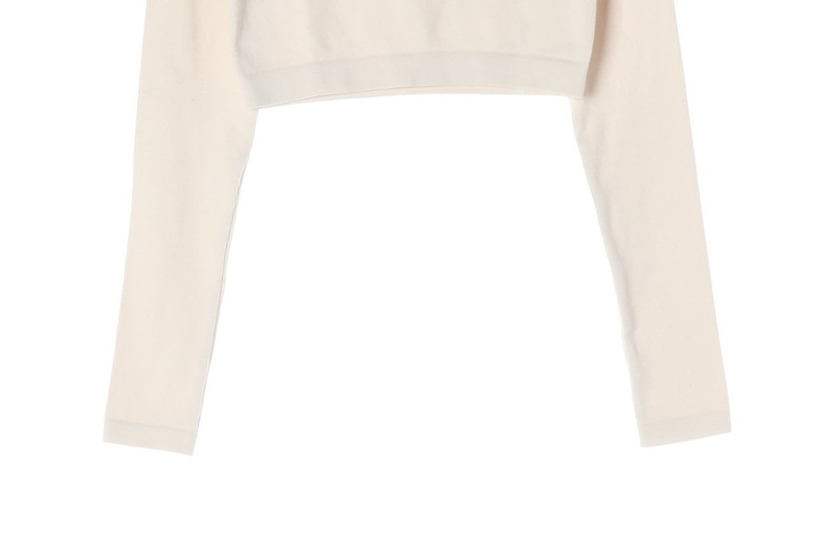 (새상품)ZARA 자라 크림 크루넥 크롭 긴팔 티셔츠 M-L 상세 이미지 4