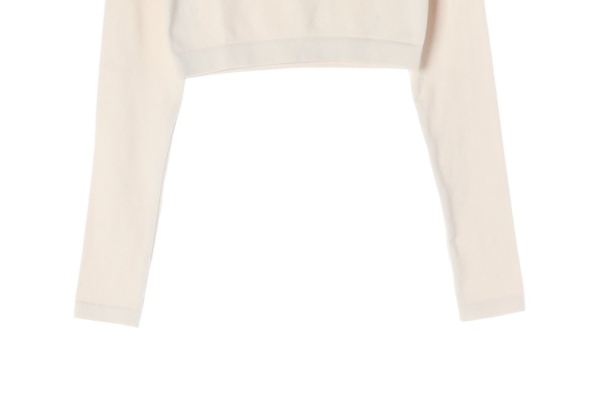 (새상품)ZARA 자라 크림 크루넥 크롭 긴팔 티셔츠 M-L 이미지 4
